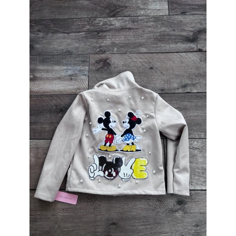 veste suédine sur le thème mickey et minnie